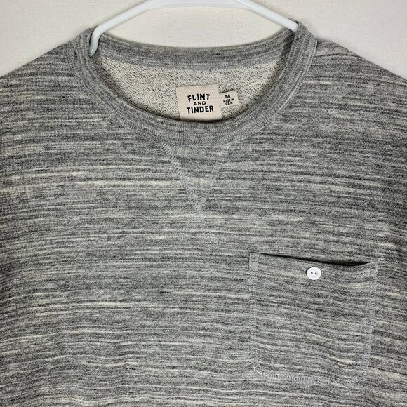 Flint and Tinder Men's Gray Space Dye Sweatshirt Medium Made in USA Long-Sleeve - Picture 2 of 7
